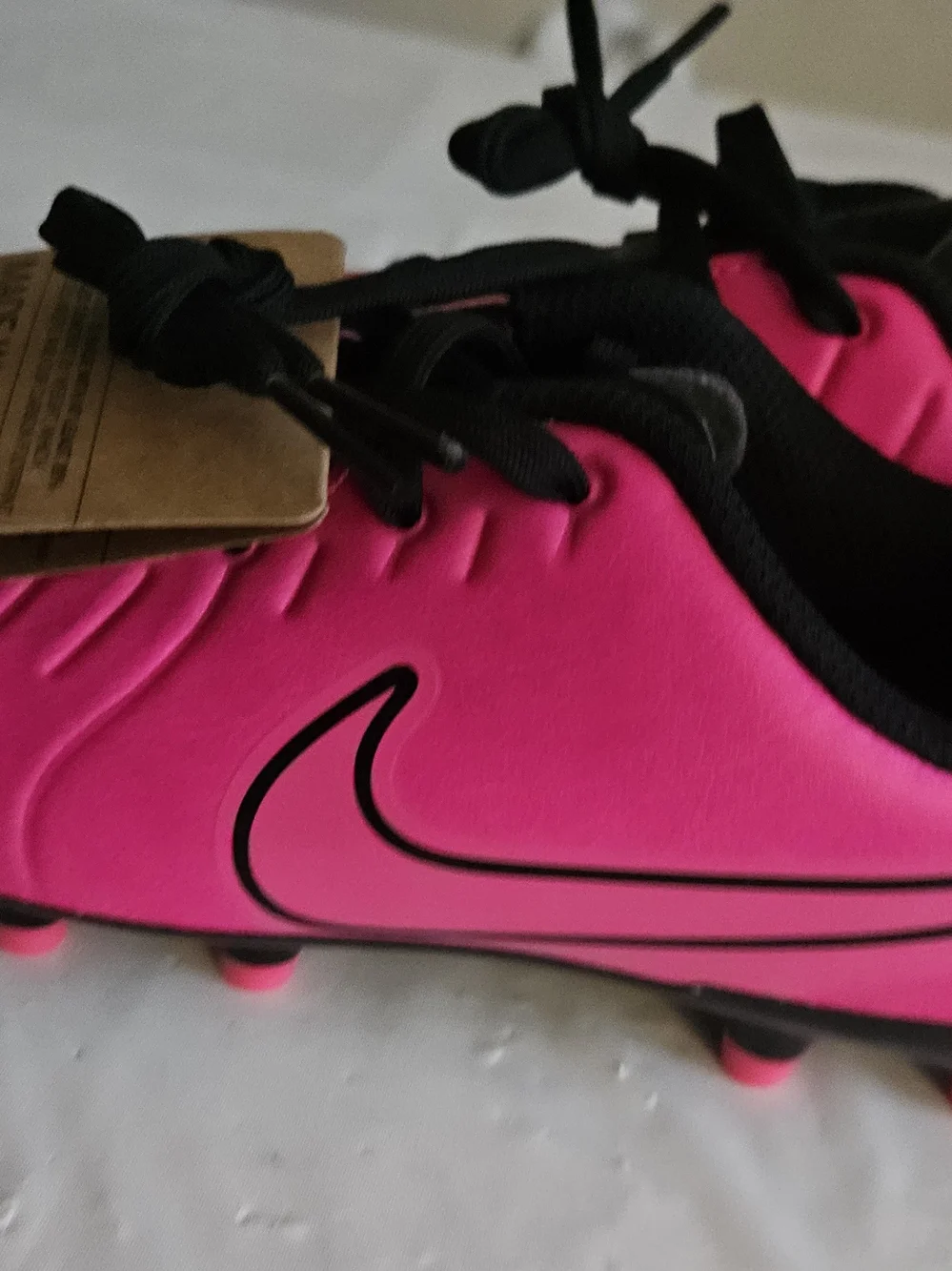 Nike Jr Tiempo Legend 10 Club FG/MG Pink Black Soccer Cleats Youth US 1Y New